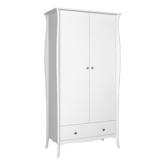 braque wooden wardrobe 2 doors 1 drawer white