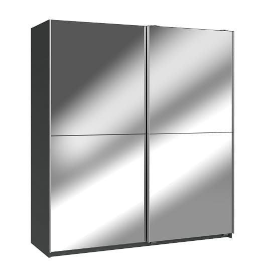 carra large mirror sliding wardrobe graphite