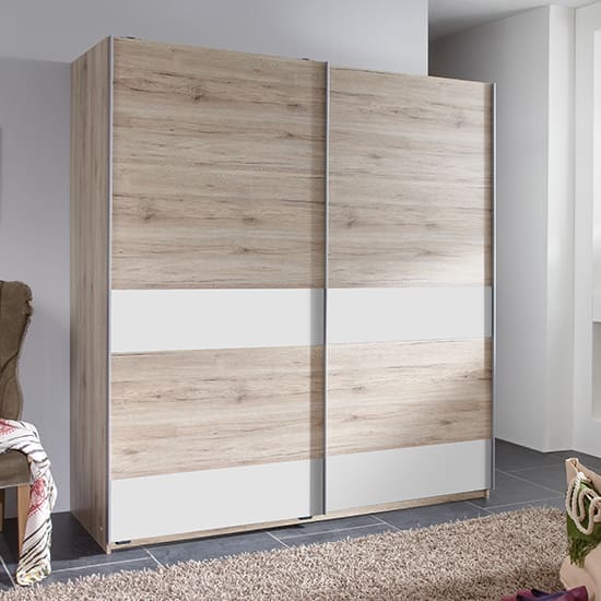 chess sliding door wide wardrobe san remo oak effect