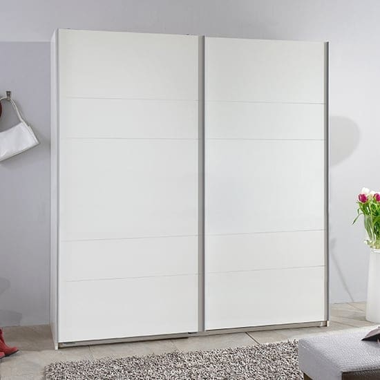 chess sliding door wide wardrobe white