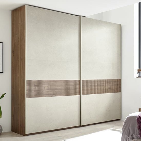 civica sliding door wardrobe dark walnut serigraphed