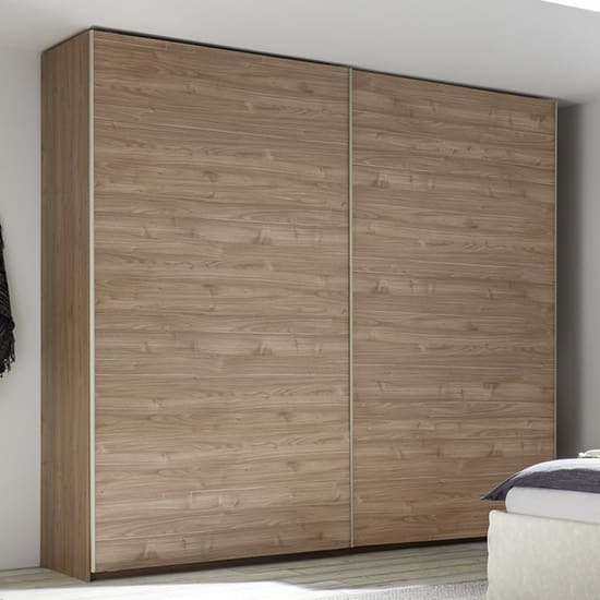 civica tall wooden sliding door wardrobe stelvio walnut