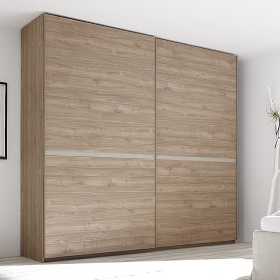 civics tall sliding door wooden wardrobe stelvio walnut