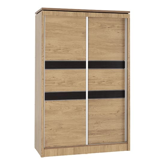 crieff wooden sliding wardrobe 2 doors oak effect