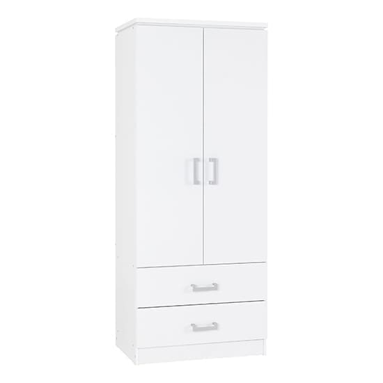 crieff wooden wardrobe 2 doors 2 drawers white