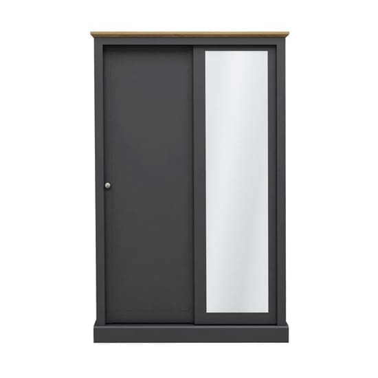 devon wooden sliding wardrobe charcoal 2 doors