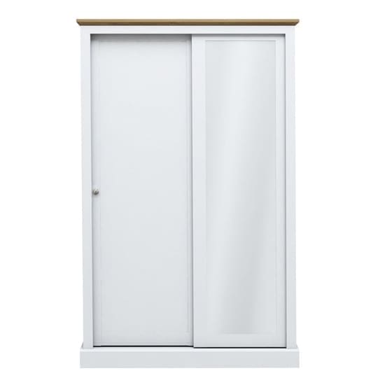 devon wooden sliding wardrobe white 2 doors