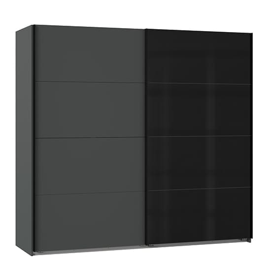 ernesto sliding door wide wooden wardrobe graphite