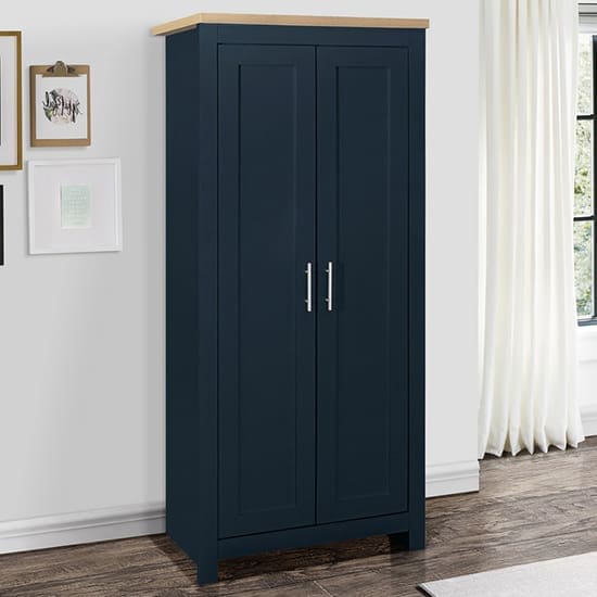 highgate wardrobe 2 doors navy blue oak