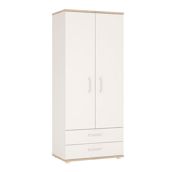 kast wooden wardrobe white high gloss oak