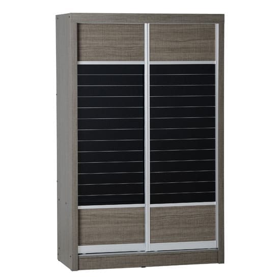 lisbon wooden sliding wardrobe black wood grain 2 doors