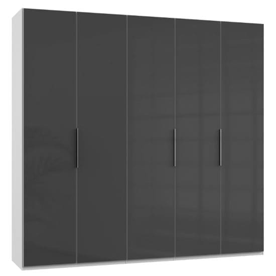 lloyd tall wardrobe gloss grey white 5 doors