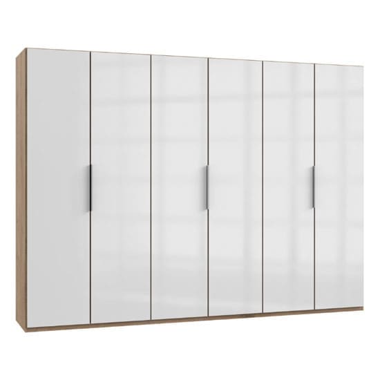 lloyd wooden wardrobe gloss white planked oak 6 doors