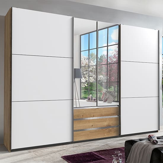 magic mirrored wooden sliding door wardrobe planked oak