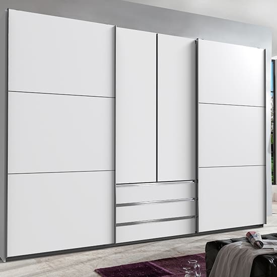 magic wooden sliding door wardrobe white