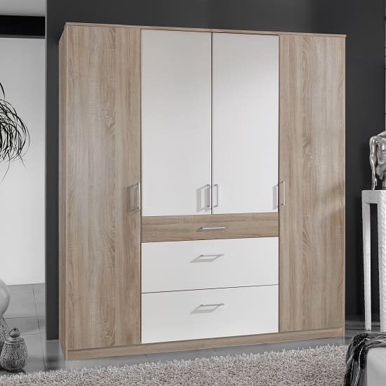 marino large wardrobe oak effect white