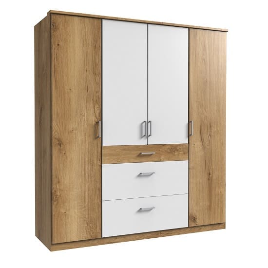 marino large wardrobe planked oak white