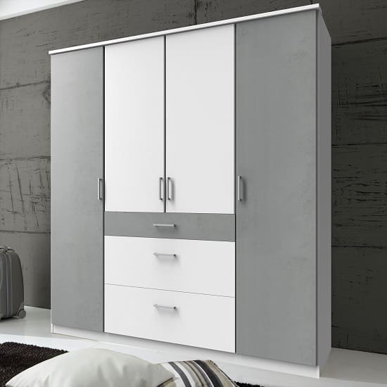 marino large wardrobe white grey