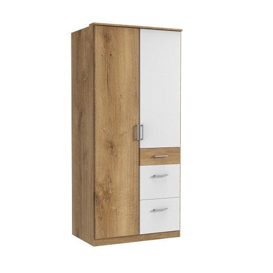 marino small wardrobe planked oak white