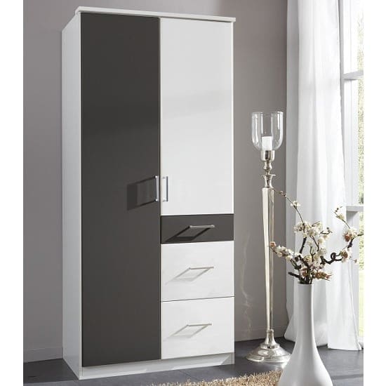 marino small wardrobe white graphite