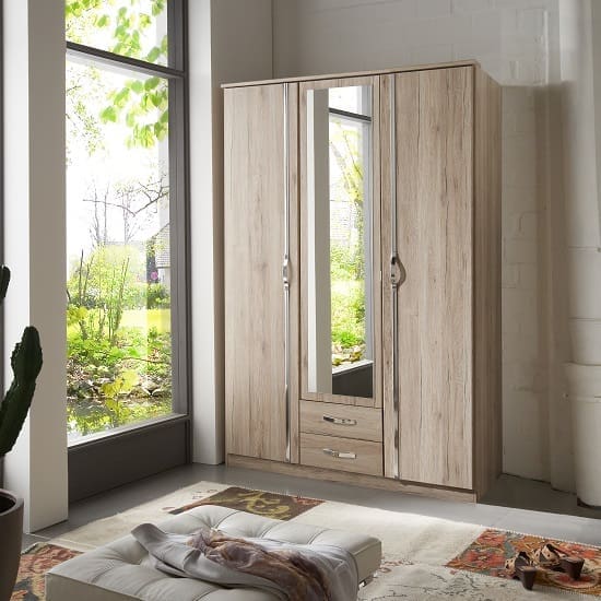 milden mirror wardrobe oak