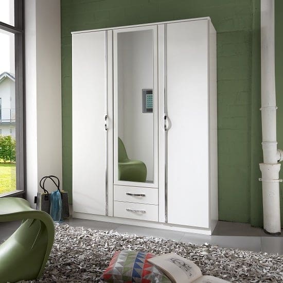 milden mirror wardrobe white