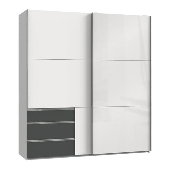 moyd mirrored sliding wardrobe white graphite