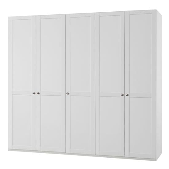 new tork tall wooden wardrobe white 5 doors