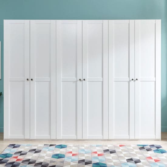 new tork wooden wardrobe white 6 doors