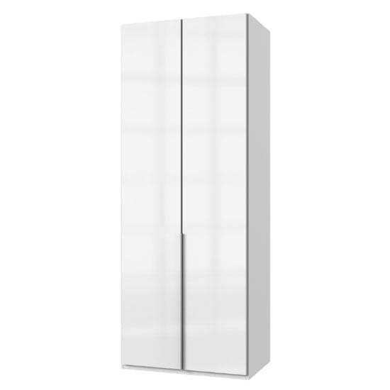 new xork tall wooden wardrobe high gloss white 2 doors