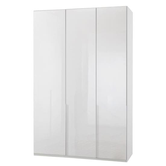 new xork tall wooden wardrobe high gloss white 3 doors