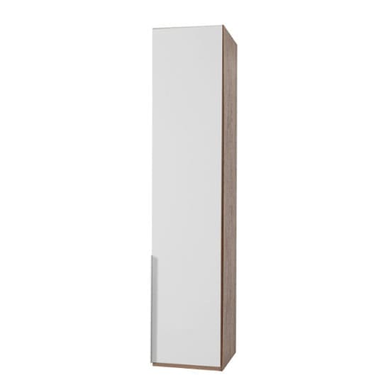 new york tall wooden wardrobe white oak 1 door