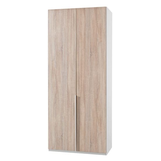 new york wooden wardrobe oak white 2 doors