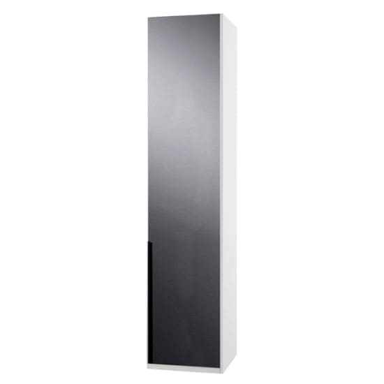 new zork tall wardrobe gloss grey white 1 door