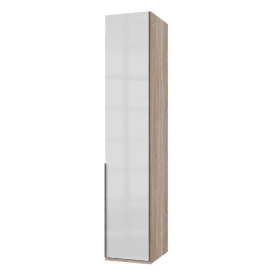 new zork tall wardrobe gloss white oak 1 door