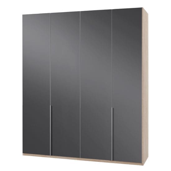 new zork wooden wardrobe gloss grey oak 4 doors