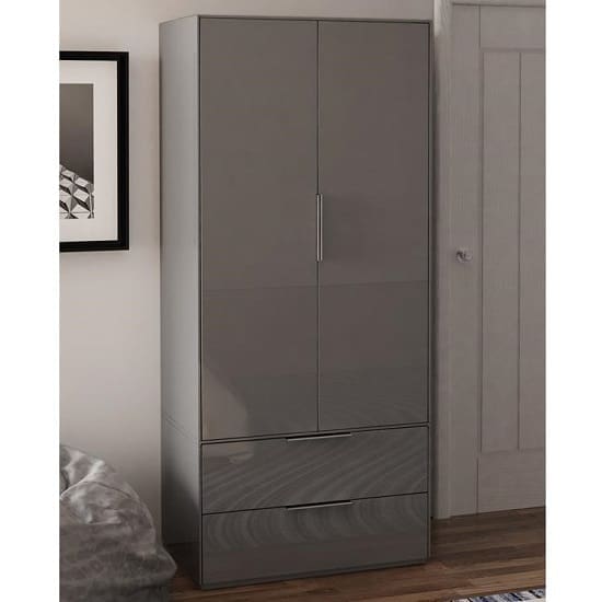 nexus wardrobe grey two doors 1