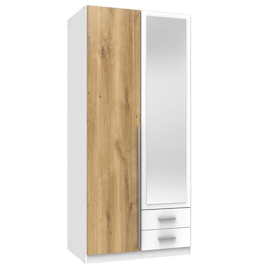 norell mirror wardrobe white planked oak