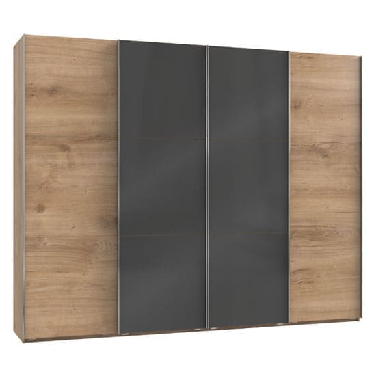 noyd mirrored sliding wardrobe grey planked oak 4 doors