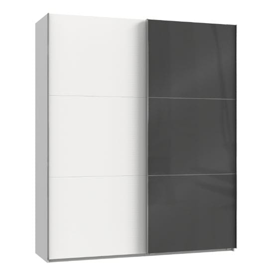 noyd mirrored sliding wardrobe grey white