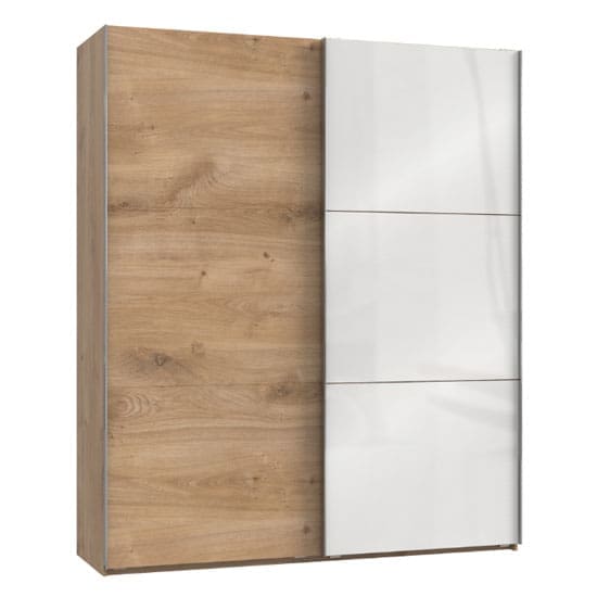 noyd mirrored sliding wardrobe white planked oak