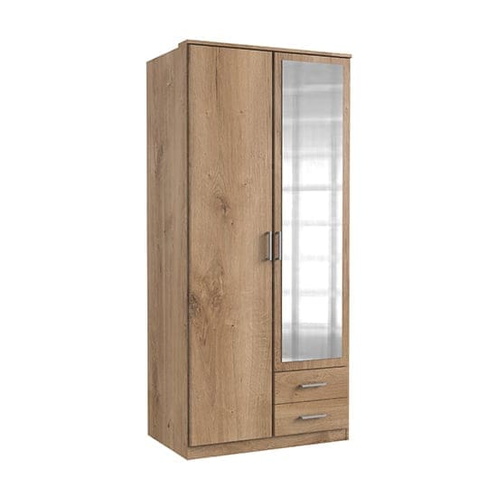 osaka mirrored wardrobe planked oak 2 drs 2 dws