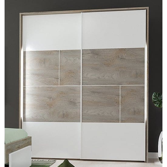 pasco sliding door wooden wardrobe oak white