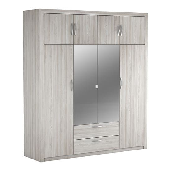 plutinos 6 dr 2 dws mirrored wardrobe shannon oak n