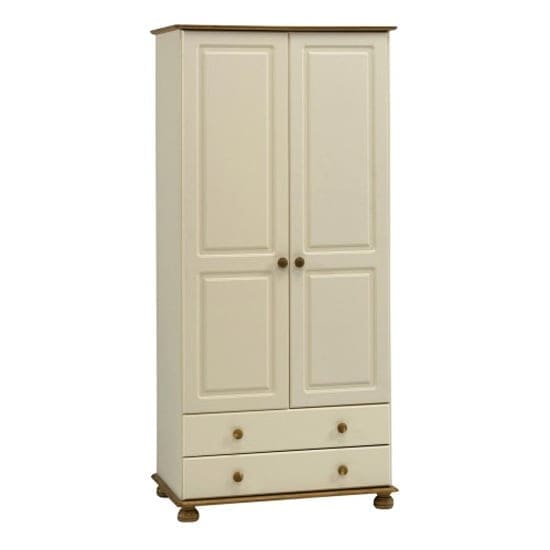 richland tall wooden wardrobe 2 doors cream pine