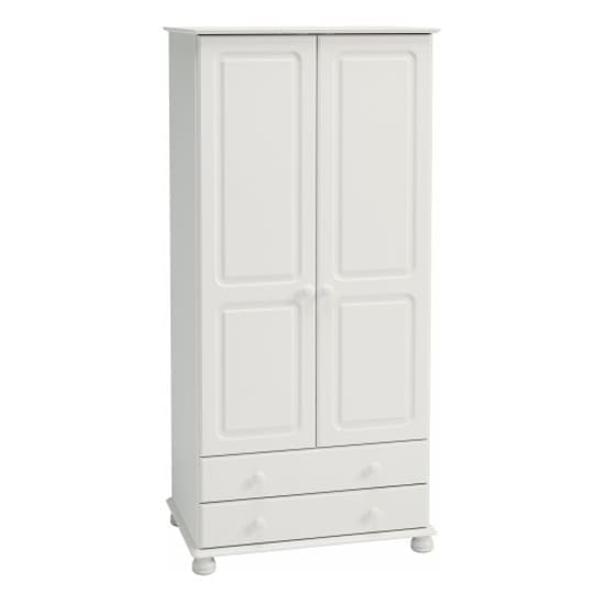 richland tall wooden wardrobe 2 doors off white