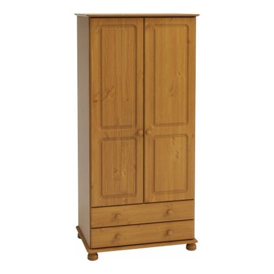 richland tall wooden wardrobe 2 doors pine