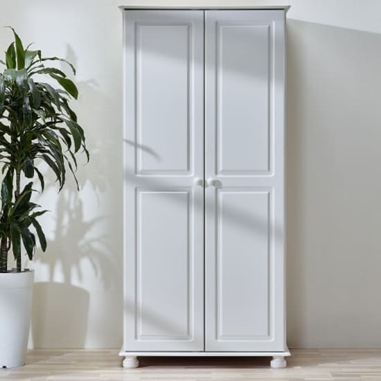 richland wooden wardrobe 2 doors off white