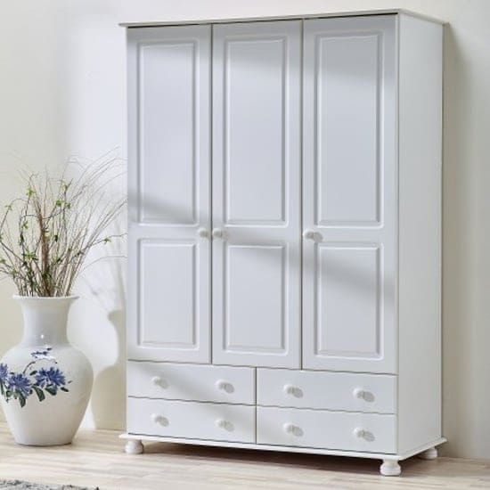 richland wooden wardrobe 3 doors off white