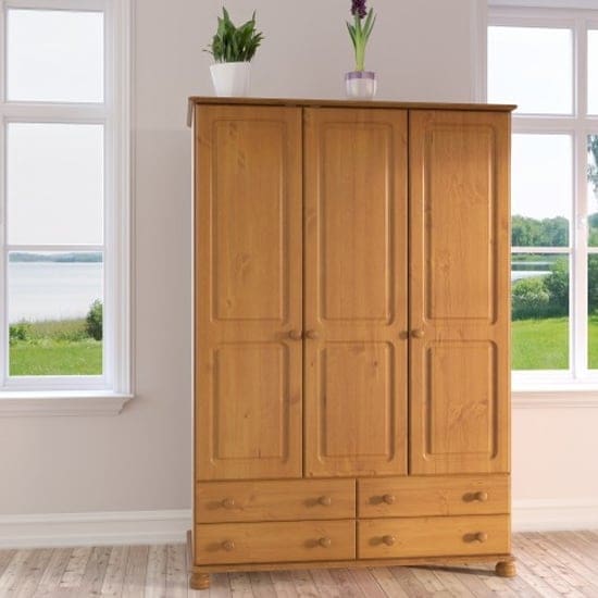 richland wooden wardrobe 3 doors pine